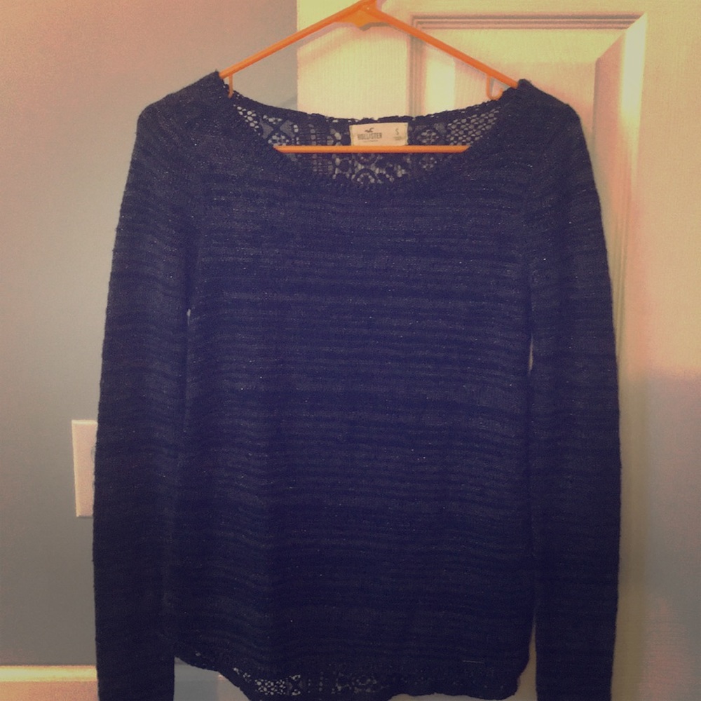 navy sweater w/ lace back